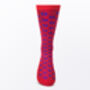 Ti Koro Nko Agyina African Cotton Socks, Blue/Red, thumbnail 3 of 3