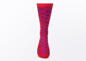 Ti Koro Nko Agyina African Cotton Socks, Blue/Red, 3 of 3