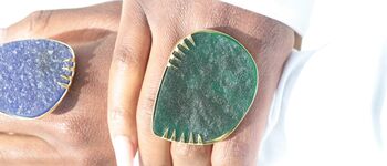 ‘Absolute’ Green Gemstone Gold Plated Statement Ring, 3 of 9