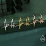 Sterling Silver Mismatched T Rex And Triceratops Hoop Earrings, thumbnail 5 of 12