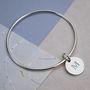Solid Sterling Silver Initial Charm Bangle, thumbnail 3 of 5