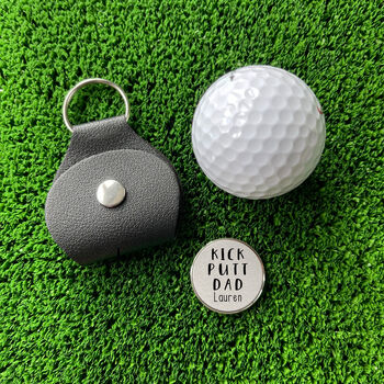 Personalised ‘Kick Putt Dad’ Golf Ball Marker, 4 of 4