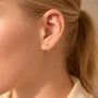 Petite 18ct Yellow Gold Plated Bead Pull Through Earrings, thumbnail 4 of 9