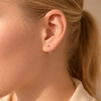 Petite 18ct Yellow Gold Plated Bead Pull Through Earrings, 4 of 9