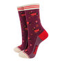 Sausage Dogs Autumn Leaves Toadstools Funny Bamboo Ankle Socks Women's, thumbnail 1 of 4