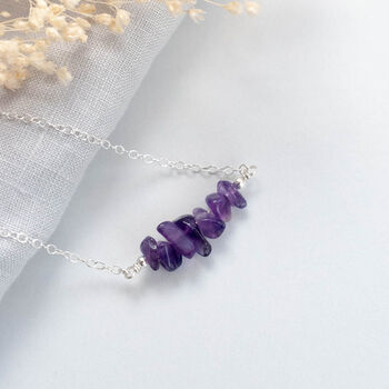Sterling Silver Amethyst Birthstone Necklace, 3 of 7