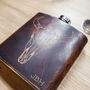 Personalised Bison Skull Leather Hip Flask, thumbnail 3 of 6