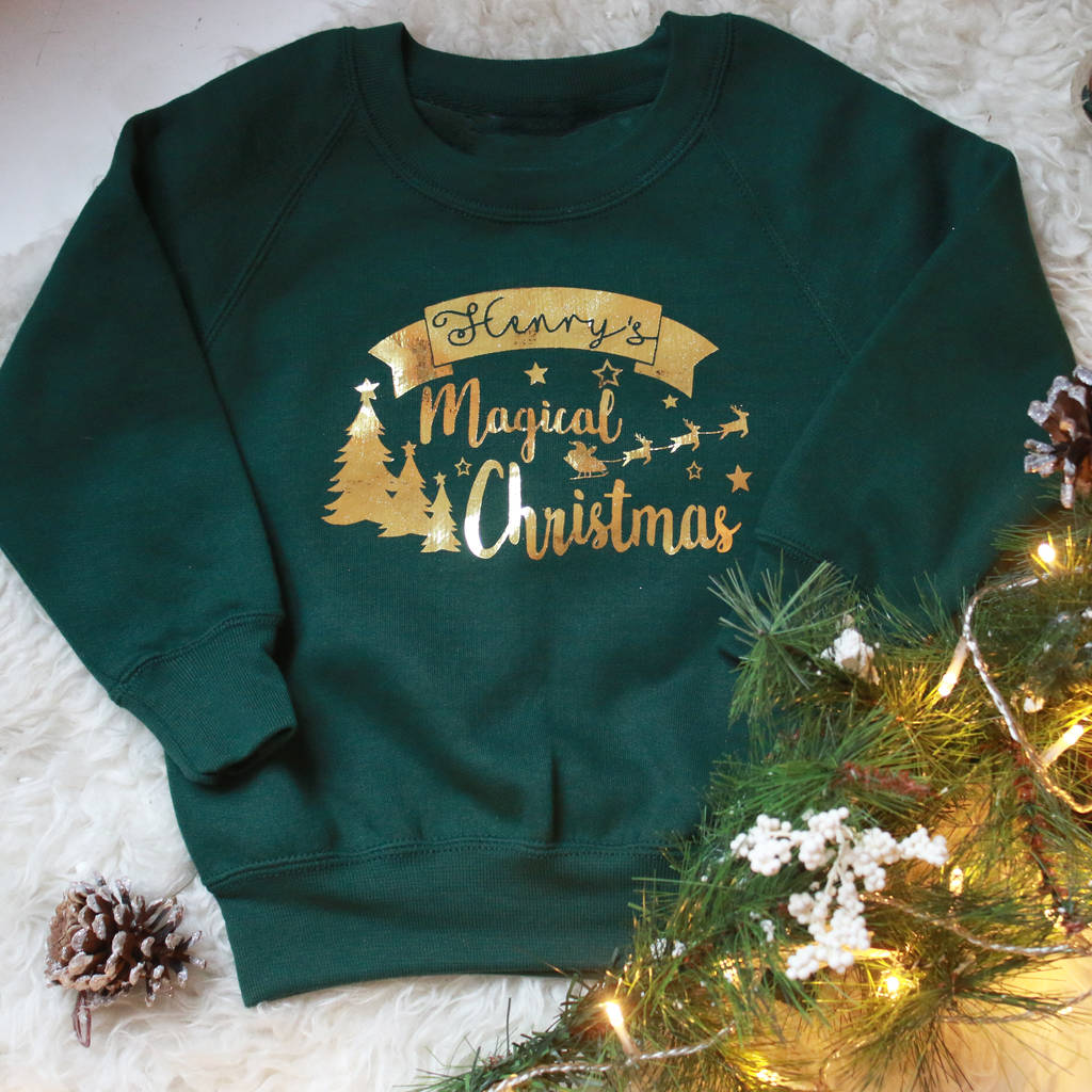 Magical Christmas Kids Personalised Christmas Jumper, 1 of 2