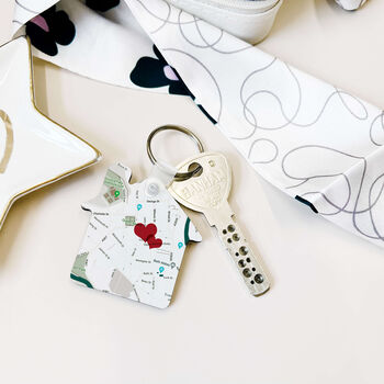 Personalised New Home First Home Location Map Keyring, 2 of 10