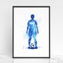 Personalised Girl Footballer Splatter Print, thumbnail 2 of 3