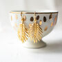 Gold Plated Palm Leaf Earrings, thumbnail 4 of 9