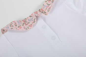 Carmel Floral Frill Collar Baby Bodysuit, 5 of 5