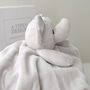 Personalised Grey Elephant Baby Comforter, thumbnail 3 of 5