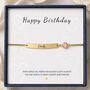 Personalised Curve Bar Birthstone Bracelet Engrave Name Symbols, thumbnail 8 of 12