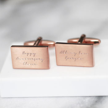 Personalised Engraved Message Cufflinks, 2 of 2