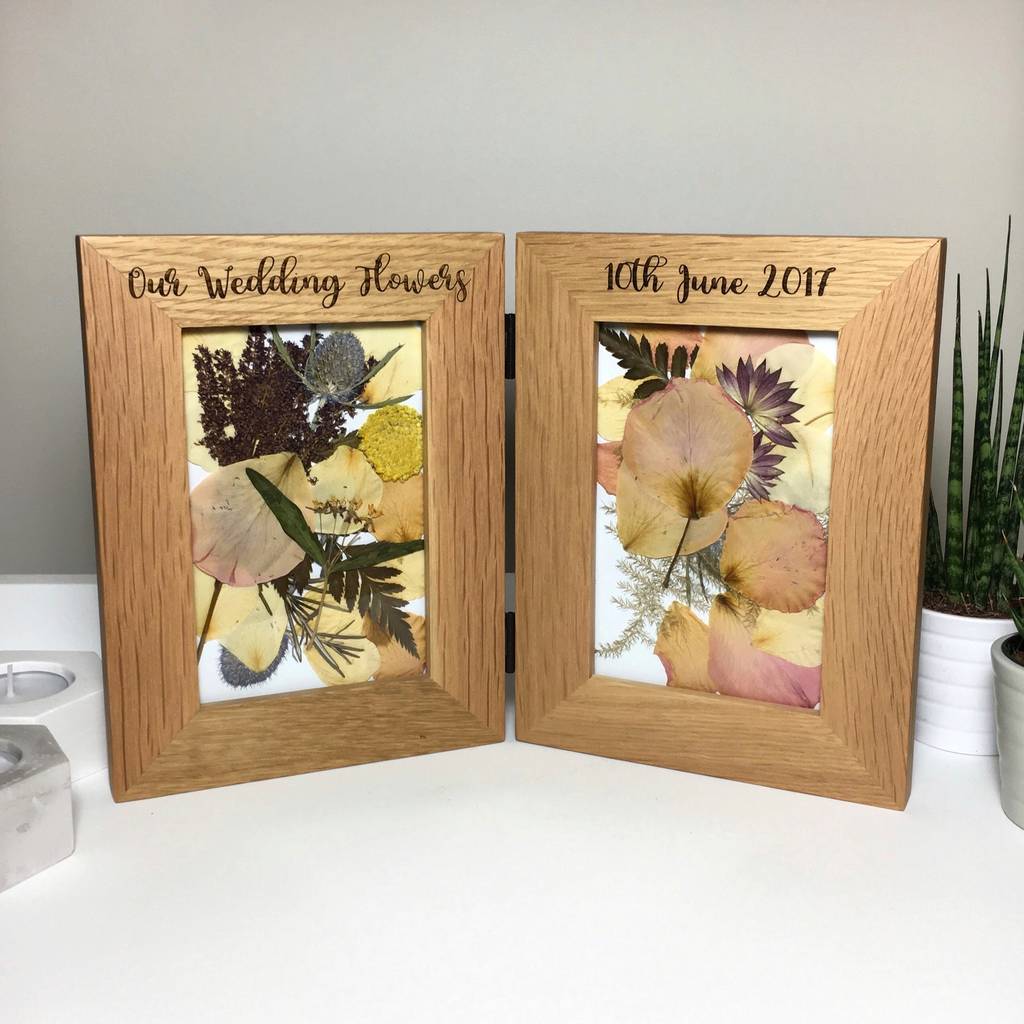 Double Solid Oak Freestanding Picture Frame, 1 of 2