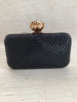 Black Handcrafted Rectangular Statement Clutch Bag, 6 of 7