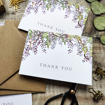 Wisteria Lilac Thank You Cards And Envelopes, 2 of 6