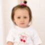 My Cherry First Birthday Personalised Embroidered T Shirt, thumbnail 3 of 7