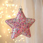 Hanging Pink Glitter LED Star Light, thumbnail 2 of 4
