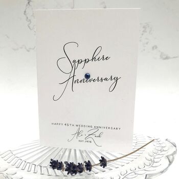45th Sapphire Jewel Personalised Anniversary Card, 3 of 3
