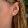 Sterling Silver Heart Studs With Pearl Detail, thumbnail 4 of 10