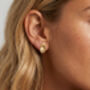 Sculptural Flat Pebble Gold Stud Earrings, thumbnail 1 of 4