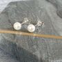 Large White Freshwater Pearl Stud Earrings, thumbnail 4 of 4