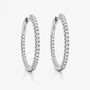 Women's Tennis Hoop Earrings In Sterling Silver, thumbnail 2 of 3