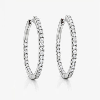 Women's Tennis Hoop Earrings In Sterling Silver, 2 of 3