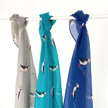 Puffin Print Scarf, 3 of 10