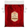 Personalised Special Delivery Luxury Pom Pom Red Sack, thumbnail 2 of 3