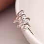 Silver Plated Hammered Heart Stud Earrings, thumbnail 2 of 5