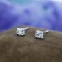 Oval Clear Cz Stud Earrings Sterling Silver, thumbnail 6 of 11