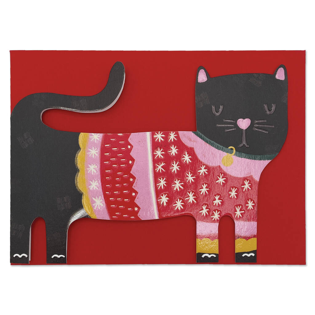 black cat christmas cards