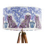 Staffordshire Dog Twins On Cream Lampshade, thumbnail 5 of 5