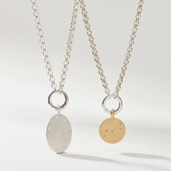 Reversible Initial And Zodiac Charm Catcher Necklace, 2 of 5