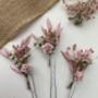 Dried Flower Pink Hair Pins, thumbnail 1 of 3