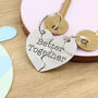 Better Together Couples Gift Split Heart Keyring, thumbnail 5 of 5