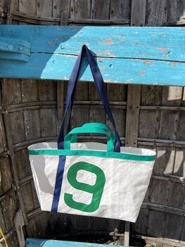 Gennaker Upcycled Sailcloth Two Handle Bag, 5 of 7