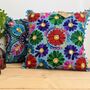 Hand Embroidered Flower Cushion Cover, thumbnail 7 of 10