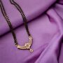 Zircon Mangalsutra Black Beads Pendant Necklace, thumbnail 3 of 4