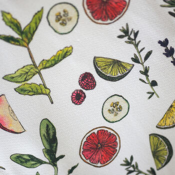 Gin Garnish Watercolour Botanicals Tea Towel, 2 of 5