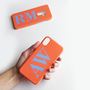 Personalised Terracotta Orange And Blue Phone Case, thumbnail 8 of 8
