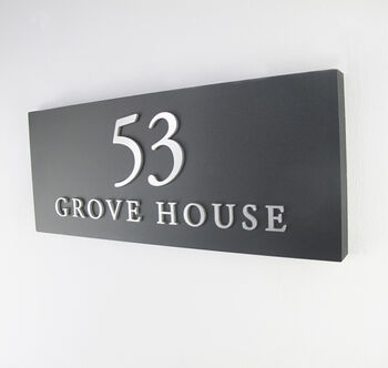 Personalised House Sign With Raised Silver Lettering, 3 of 7