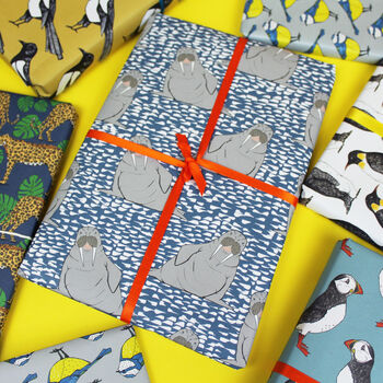 Luxury Walrus Wrapping Paper And Card Set, 5 of 5