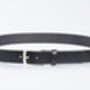 Handmade Black Leather Belt Men's English Leather 35mm Wide, thumbnail 7 of 10