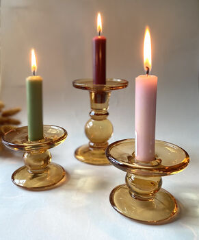 Amber Glass Candlesticks, 3 of 5