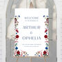 Wedding Welcome Poster In Blue And Red Floral, thumbnail 2 of 3