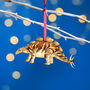 Wooden Wuerhosaurus Dinosaur Christmas Tree Decoration, thumbnail 1 of 3